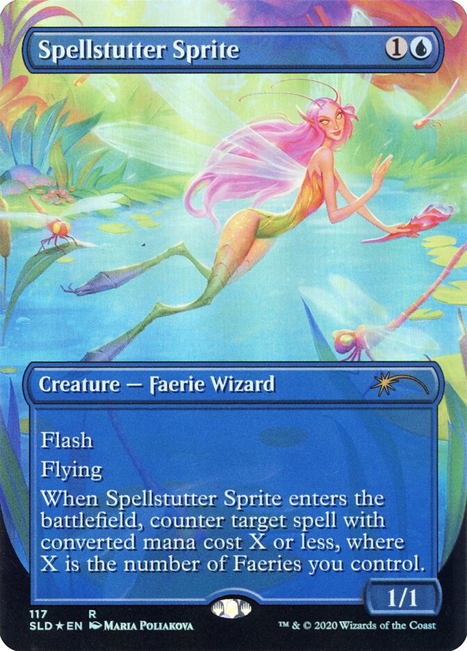 Spellstutter Sprite (117) - [Foil, Borderless] Secret Lair Drop (SLD)