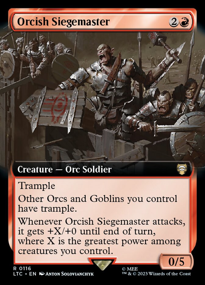 Orcish Siegemaster - [Foil, Extended Art] Tales of Middle-earth Commander (LTC)