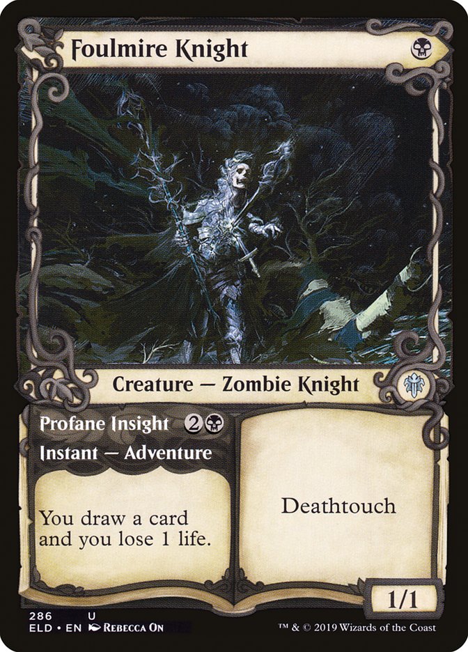 Foulmire Knight // Profane Insight - [Showcase] Throne of Eldraine (ELD)