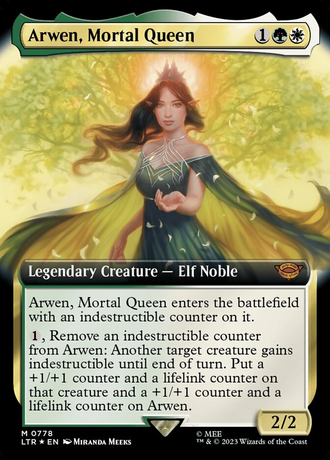 Arwen, Mortal Queen - [Surge Foil, Extended Art] The Lord of the Rings: Tales of Middle-earth (LTR)