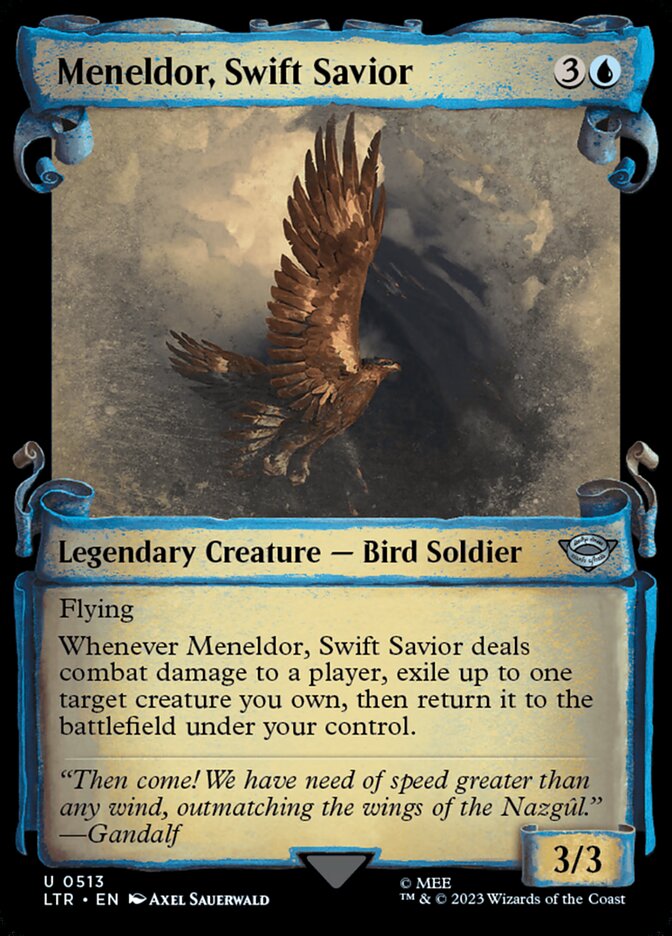 Meneldor, Swift Savior - [Foil, Showcase Scroll] The Lord of the Rings: Tales of Middle-earth (LTR)