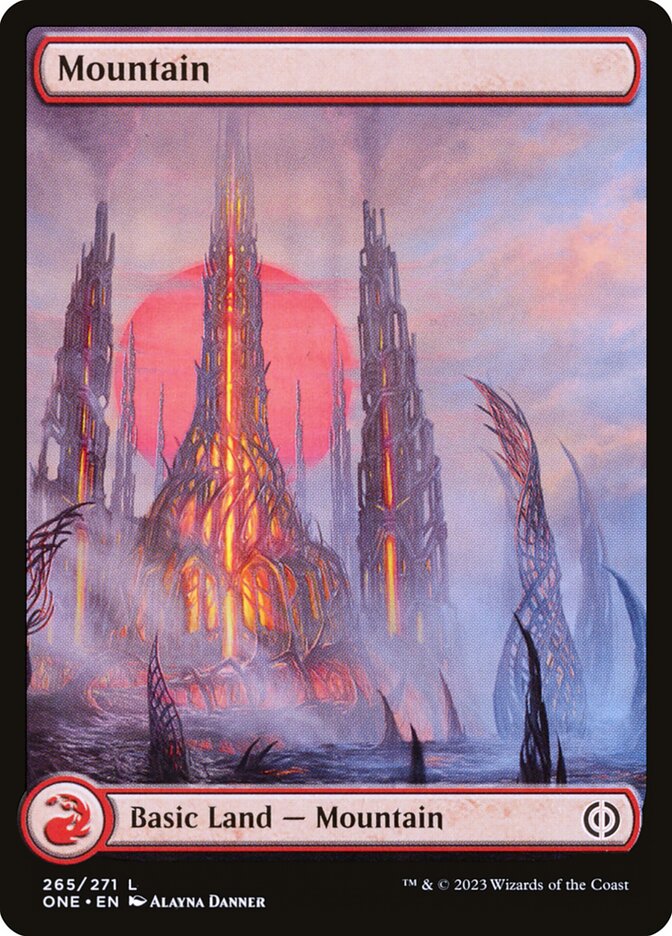 Mountain (265) - [Full Art] Phyrexia: All Will Be One (ONE)
