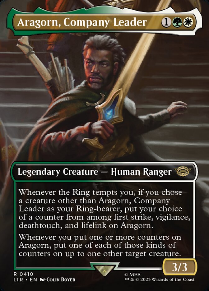 Aragorn, Company Leader - [Foil, Borderless] The Lord of the Rings: Tales of Middle-earth (LTR)