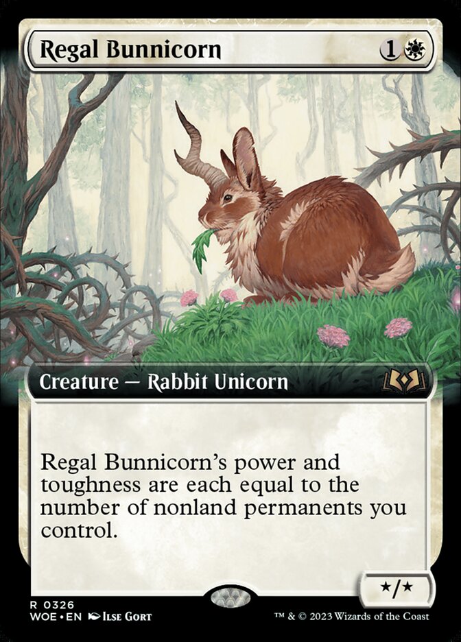 Regal Bunnicorn - [Foil, Extended Art] Wilds of Eldraine (WOE)