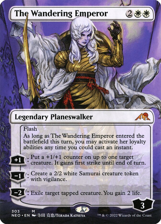 The Wandering Emperor - [Foil, Borderless] Kamigawa: Neon Dynasty (NEO)