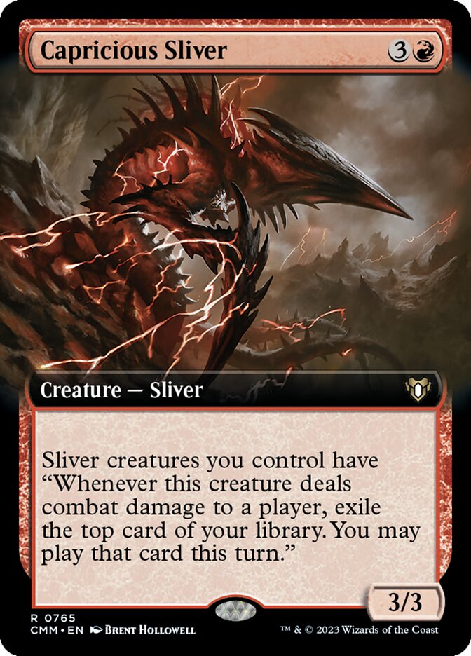 Capricious Sliver - [Foil, Extended Art] Commander Masters (CMM)