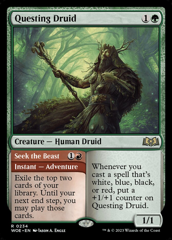 Questing Druid // Seek the Beast - Wilds of Eldraine (WOE)