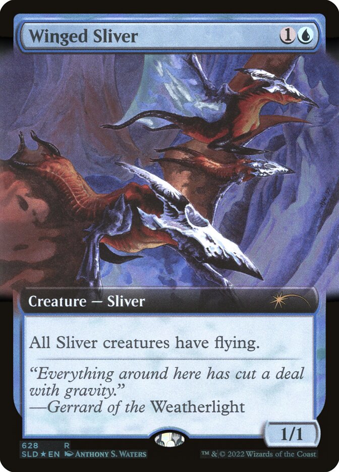 Winged Sliver (628) - [Foil, Extended Art] Secret Lair Drop (SLD)