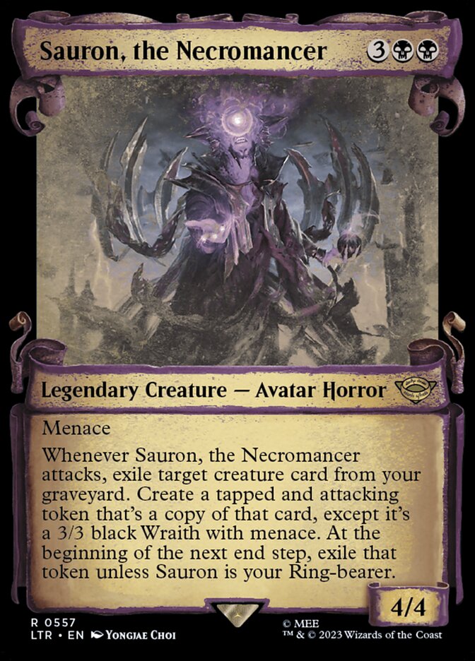 Sauron, the Necromancer - [Foil, Showcase Scroll] The Lord of the Rings: Tales of Middle-earth (LTR)