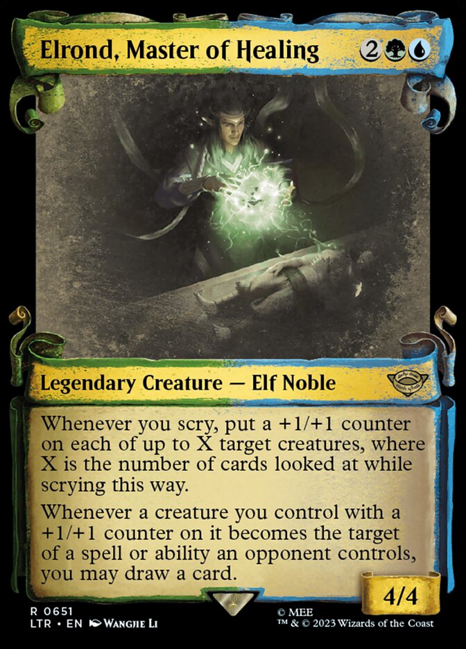 Elrond, Master of Healing - [Foil, Showcase Scroll] The Lord of the Rings: Tales of Middle-earth (LTR)