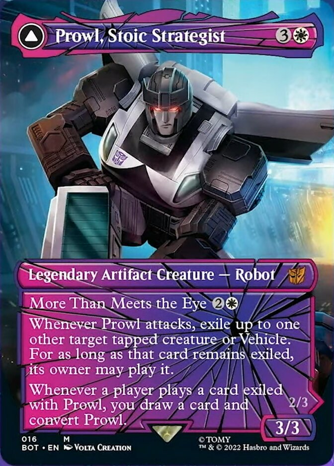 Prowl, Stoic Strategist // Prowl, Pursuit Vehicle - [Foil, Shattered Glass] Transformers (BOT)