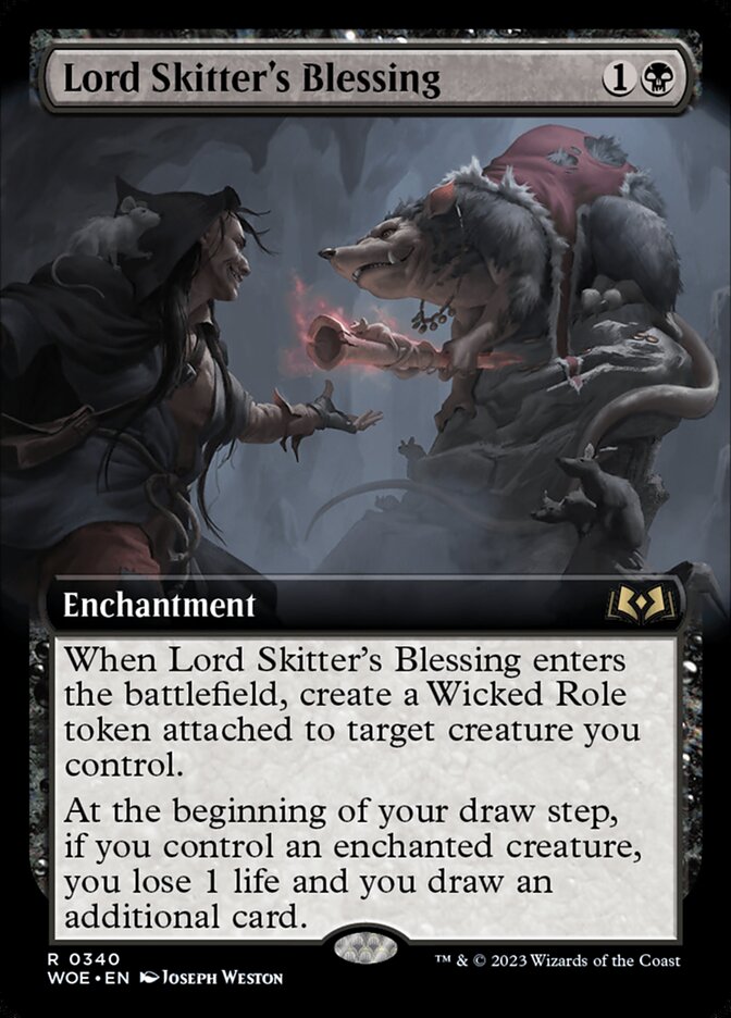 Lord Skitter's Blessing - [Foil, Extended Art] Wilds of Eldraine (WOE)