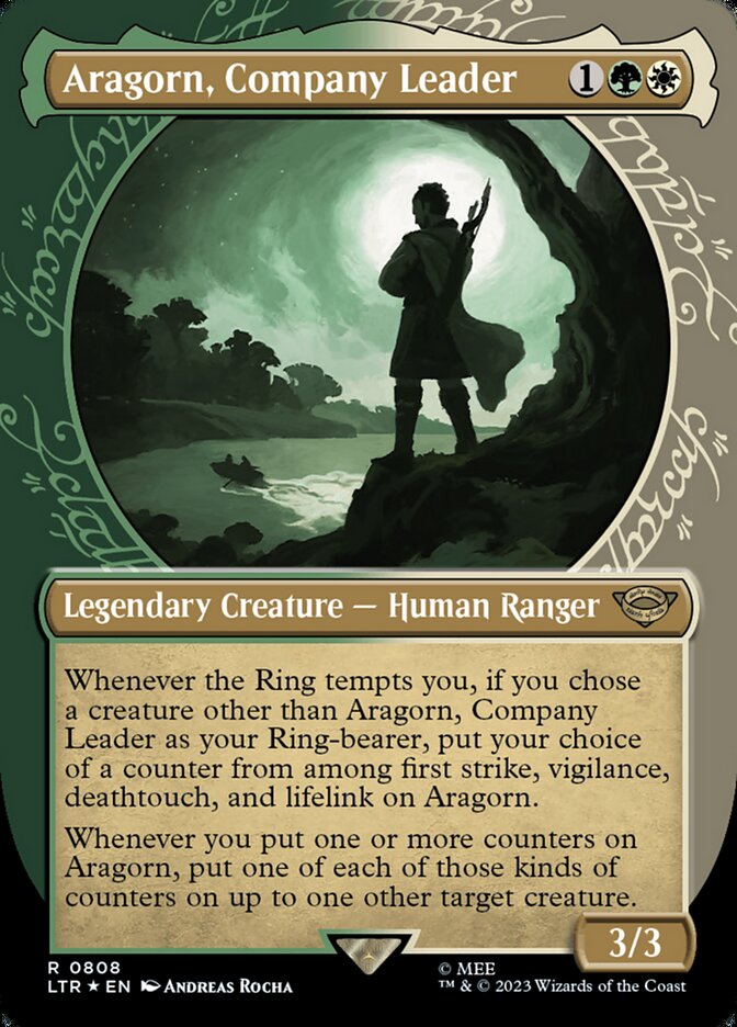 Aragorn, Company Leader - [Surge Foil, Showcase Scroll] The Lord of the Rings: Tales of Middle-earth (LTR)