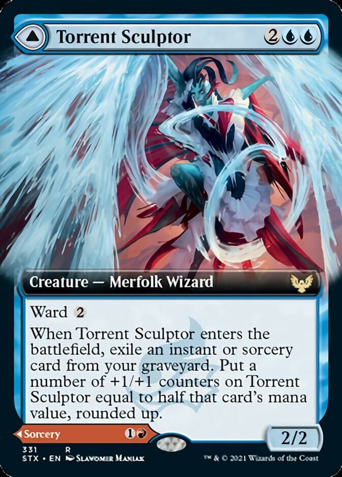 Torrent Sculptor // Flamethrower Sonata - [Foil, Extended Art] Strixhaven: School of Mages (STX)