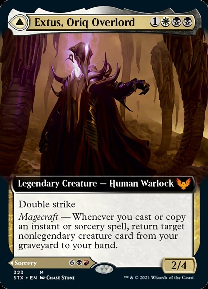 Magic the Gathering Strixhaven: School of Mages Mythic Rare Extus, Oriq Overlord // Awaken the Blood Avatar #323 [Extended Art]