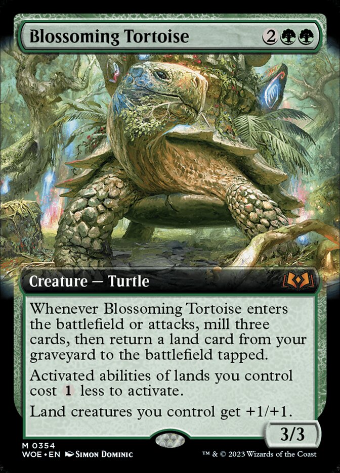Blossoming Tortoise - [Foil, Extended Art] Wilds of Eldraine (WOE)