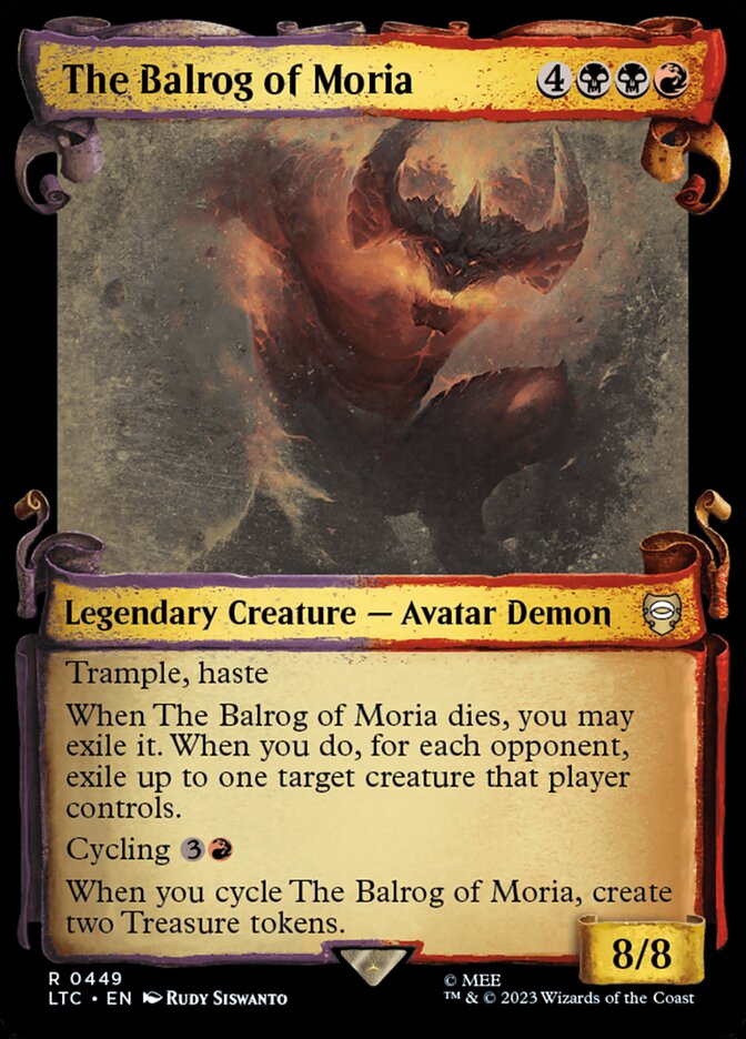 The Balrog of Moria - [Foil, Showcase Scroll] Tales of Middle-earth Commander (LTC)