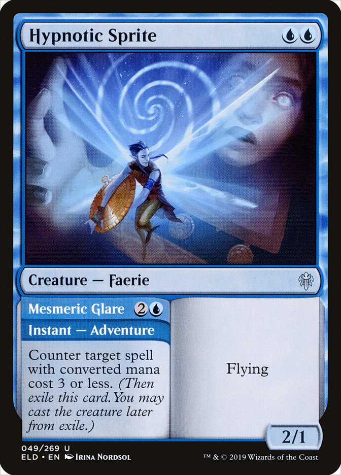 Hypnotic Sprite // Mesmeric Glare - [Foil] Throne of Eldraine (ELD)
