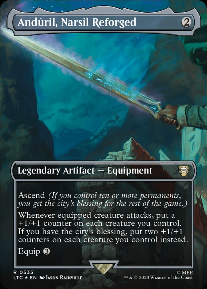 Andúril, Narsil Reforged - [Surge Foil, Borderless] Tales of Middle-earth Commander (LTC)