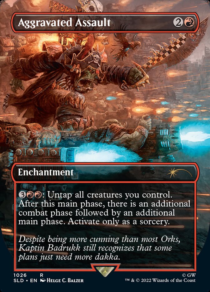 Aggravated Assault (1026) - [Foil, Borderless] Secret Lair Drop (SLD)