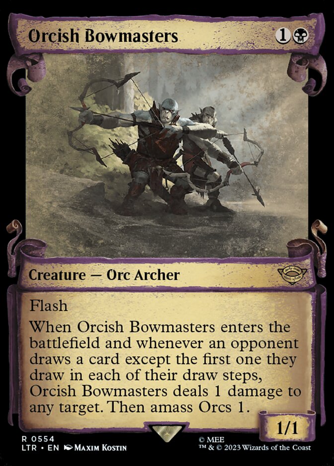 Orcish Bowmasters - [Foil, Showcase Scroll] The Lord of the Rings: Tales of Middle-earth (LTR)