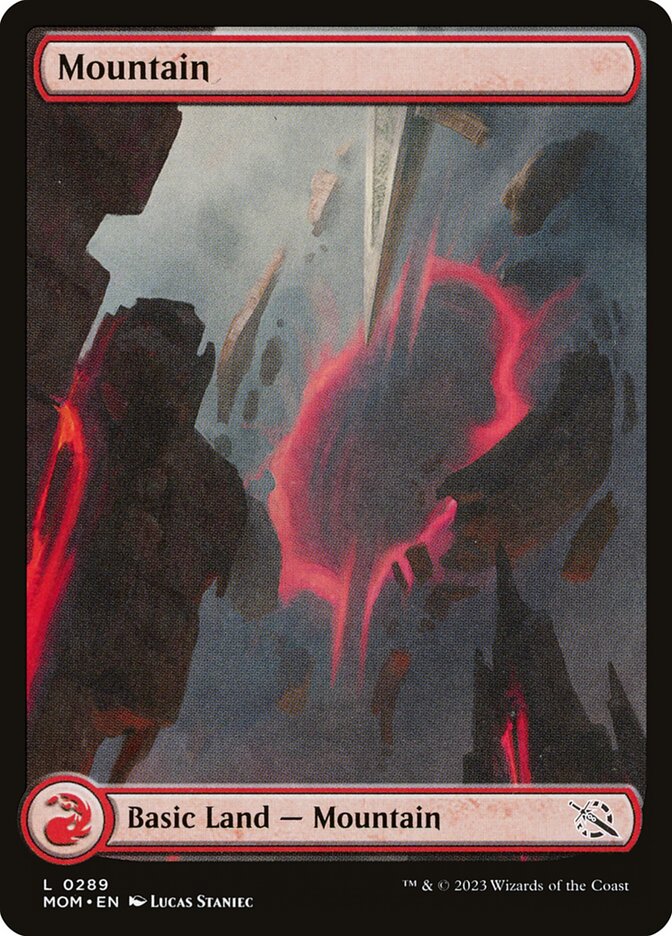 Mountain (289) - [Foil, Full Art] March of the Machine (MOM)