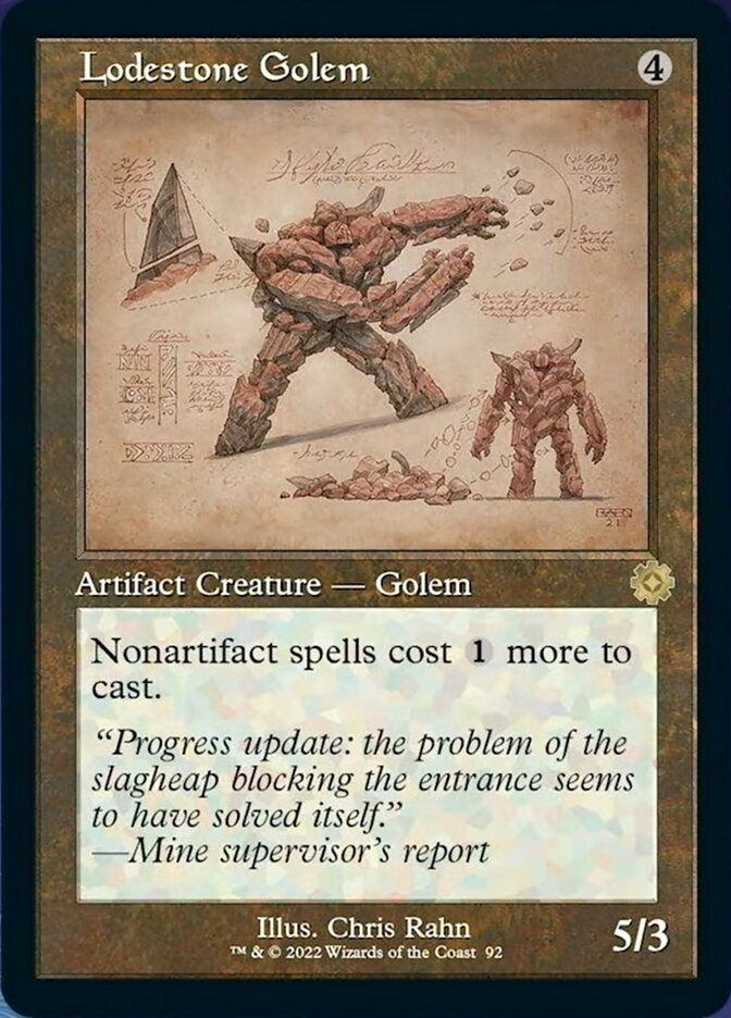 Lodestone Golem - [Foil, Schematic] The Brothers' War Retro Artifacts (BRR)