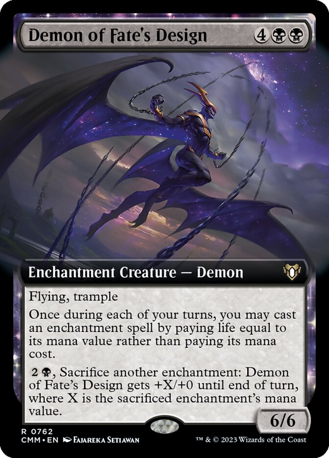 Demon of Fate's Design - [Foil, Extended Art] Commander Masters (CMM)