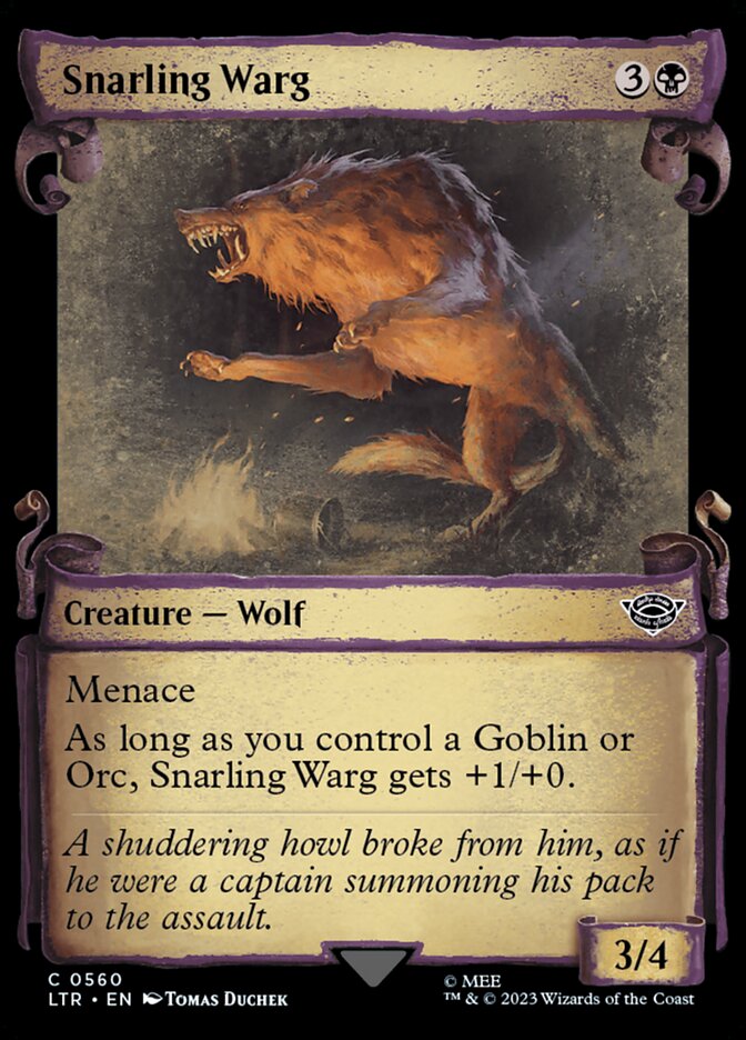 Snarling Warg - [Foil, Showcase Scroll] The Lord of the Rings: Tales of Middle-earth (LTR)