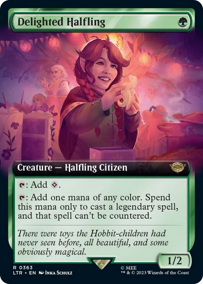 Delighted Halfling - [Foil, Extended Art] The Lord of the Rings: Tales of Middle-earth (LTR)