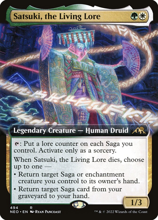 Satsuki, the Living Lore - [Foil, Extended Art] Kamigawa: Neon Dynasty (NEO)