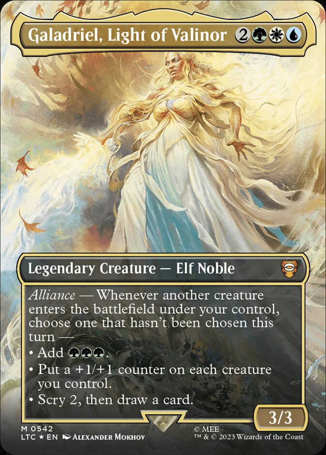 Galadriel, Light of Valinor - [Surge Foil, Borderless] Tales of Middle-earth Commander (LTC)