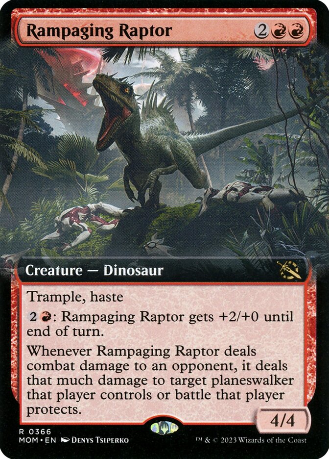 Rampaging Raptor - [Foil, Extended Art] March of the Machine (MOM)