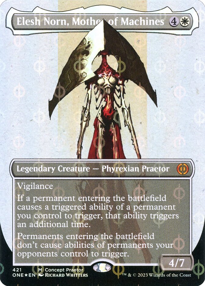 Elesh Norn, Mother of Machines - [Step and Compleat Foil, Borderless Concept] Phyrexia: All Will Be One (ONE)
