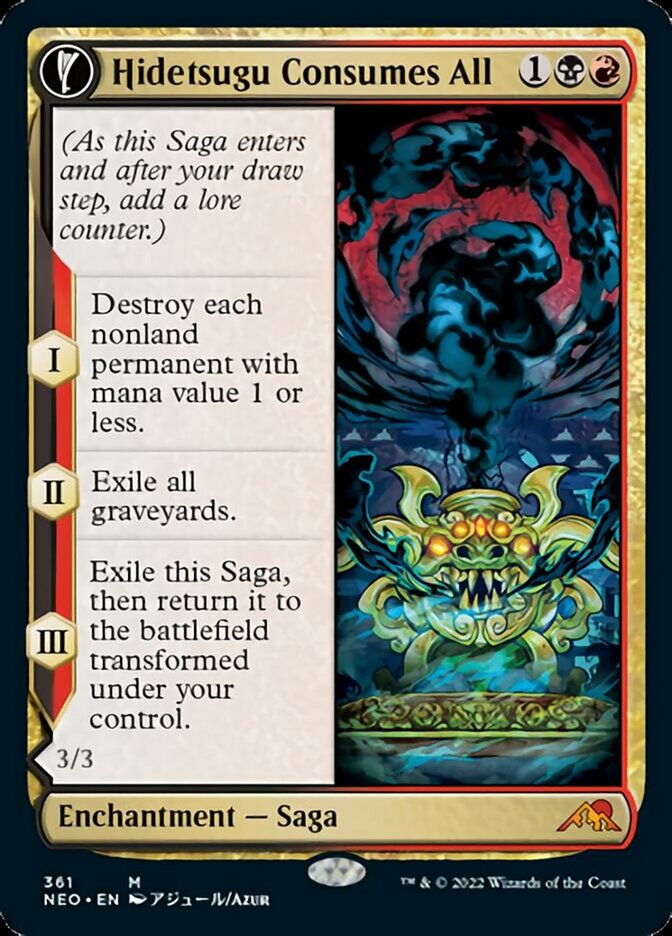 Hidetsugu Consumes All // Vessel of the All-Consuming - [Foil, Showcase] Kamigawa: Neon Dynasty (NEO)