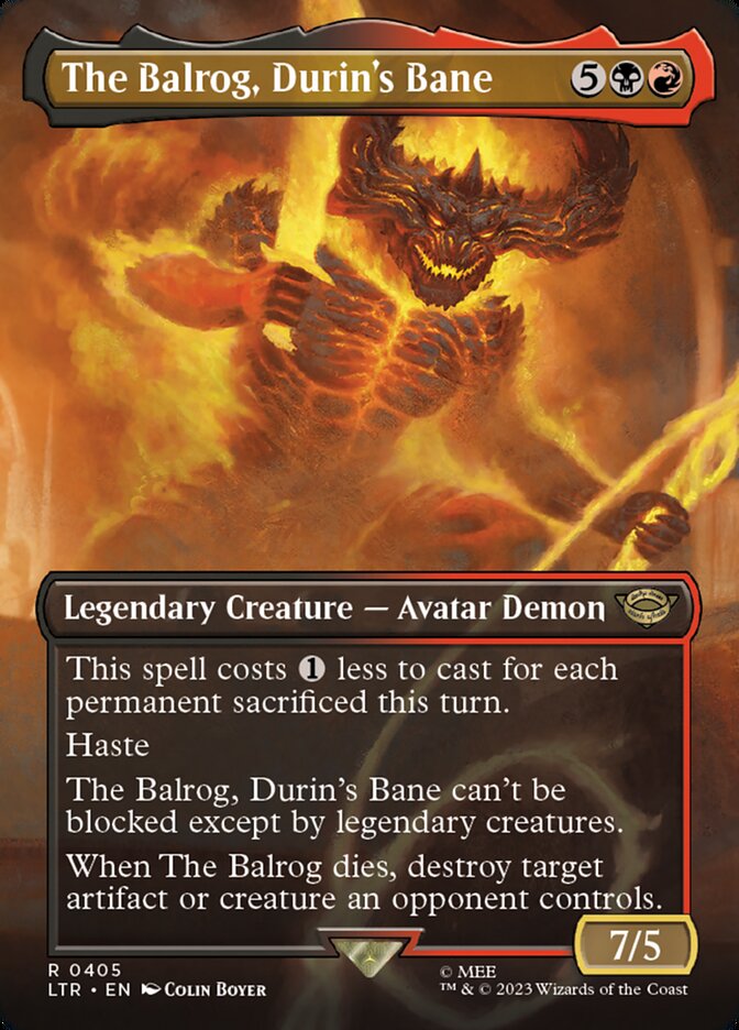 The Balrog, Durin's Bane - [Foil, Borderless] The Lord of the Rings: Tales of Middle-earth (LTR)