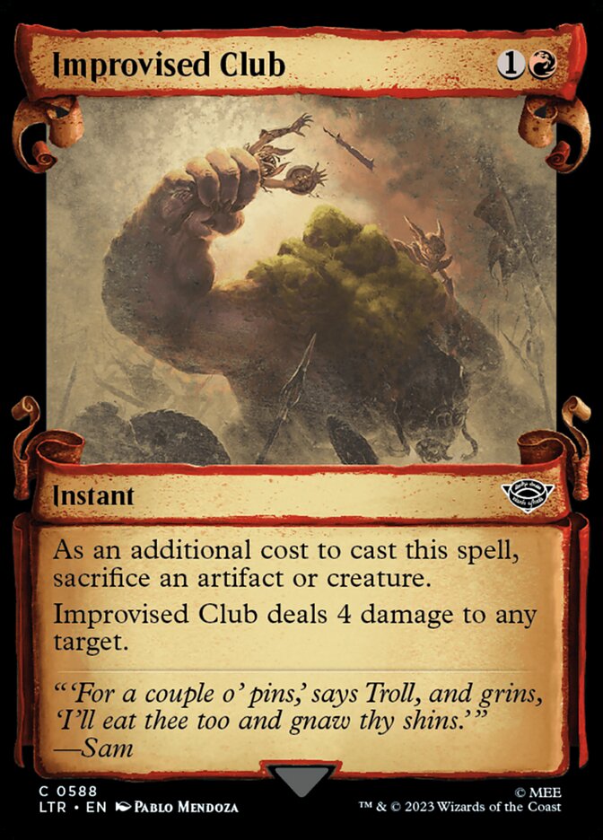 Improvised Club - [Foil, Showcase Scroll] The Lord of the Rings: Tales of Middle-earth (LTR)