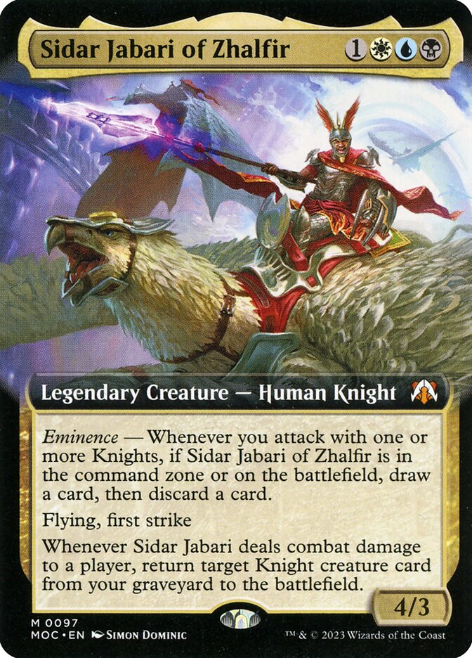 Sidar Jabari of Zhalfir - [Foil, Extended Art] March of the Machine Commander (MOC)