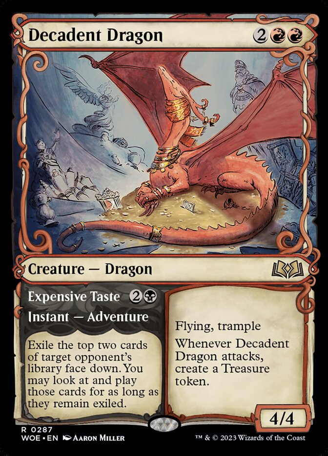 Decadent Dragon // Expensive Taste - [Foil, Showcase] Wilds of Eldraine (WOE)