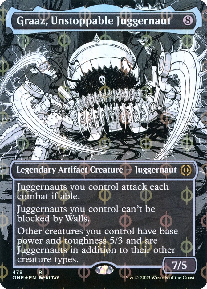 Graaz, Unstoppable Juggernaut - [Step and Compleat Foil, Borderless Manga] Phyrexia: All Will Be One (ONE)