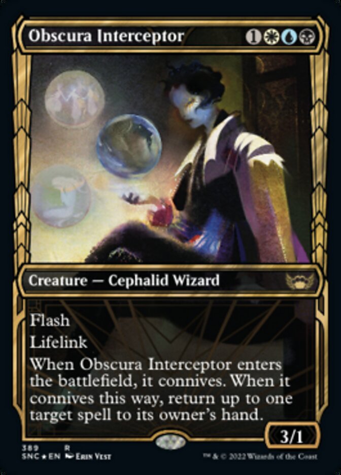 Obscura Interceptor - [Gilded Foil, Showcase] Streets of New Capenna (SNC)