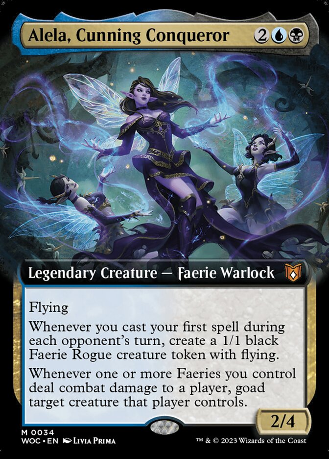 Alela, Cunning Conqueror - [Foil, Extended Art] Wilds of Eldraine Commander (WOC)