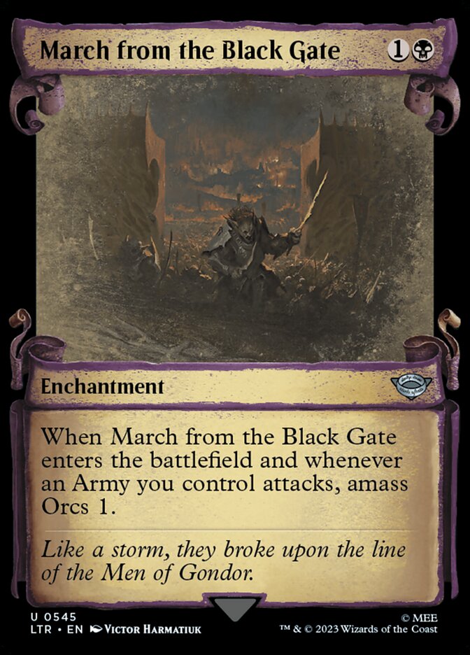 March from the Black Gate - [Foil, Showcase Scroll] The Lord of the Rings: Tales of Middle-earth (LTR)