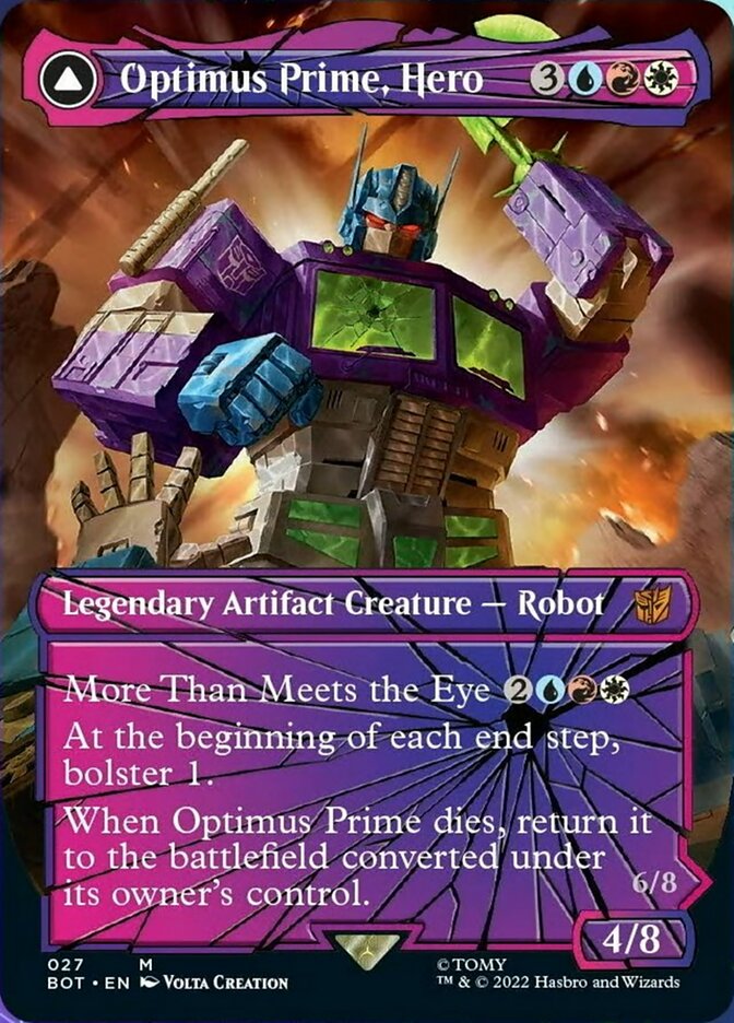 Optimus Prime, Hero // Optimus Prime, Autobot Leader - [Foil, Shattered Glass] Transformers (BOT)
