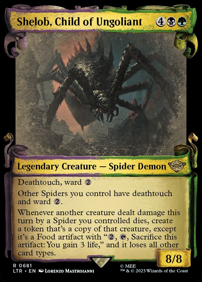 Shelob, Child of Ungoliant - [Foil, Showcase Scroll] The Lord of the Rings: Tales of Middle-earth (LTR)