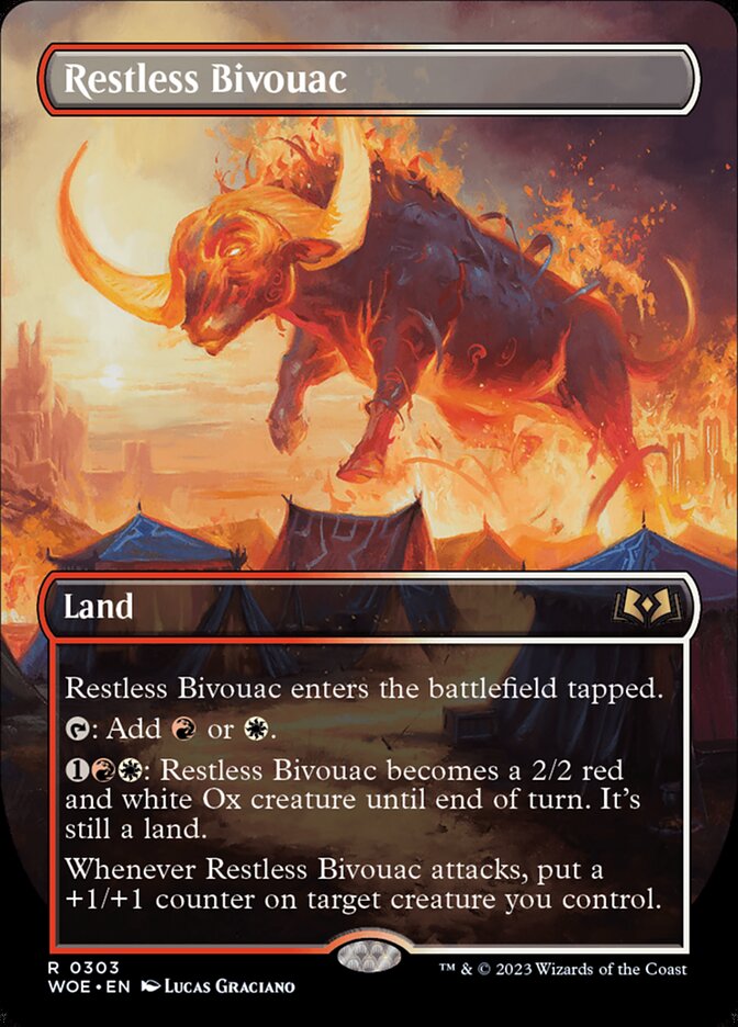 Restless Bivouac - [Foil, Borderless] Wilds of Eldraine (WOE)