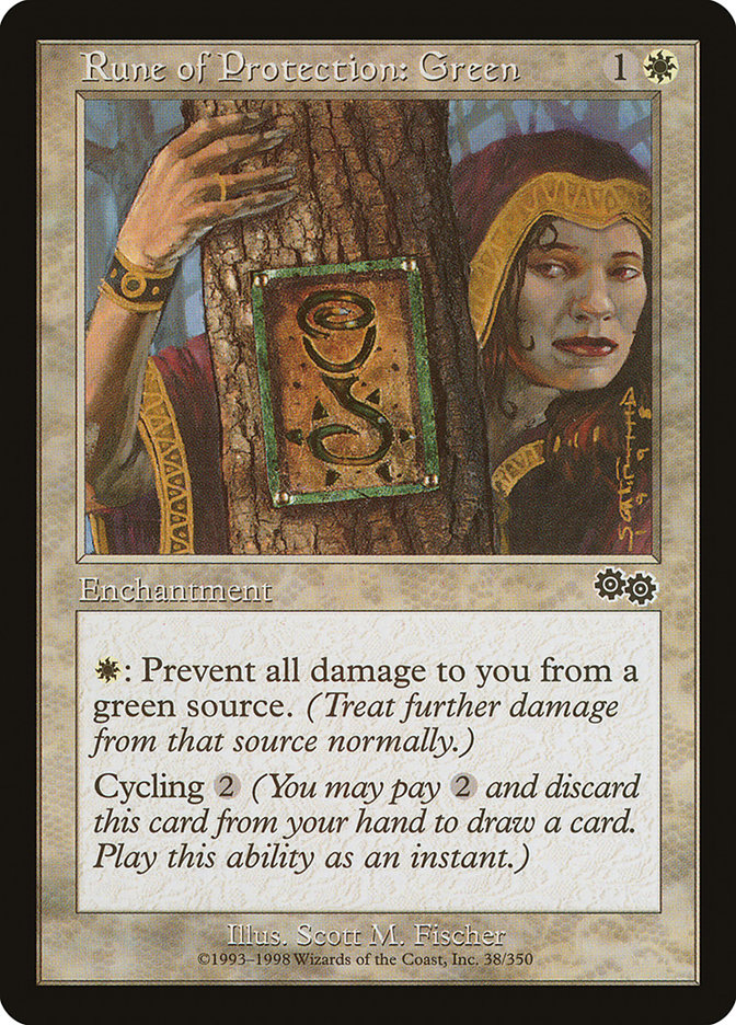 Rune of Protection: Green - [Retro Frame] Urza's Saga (USG)