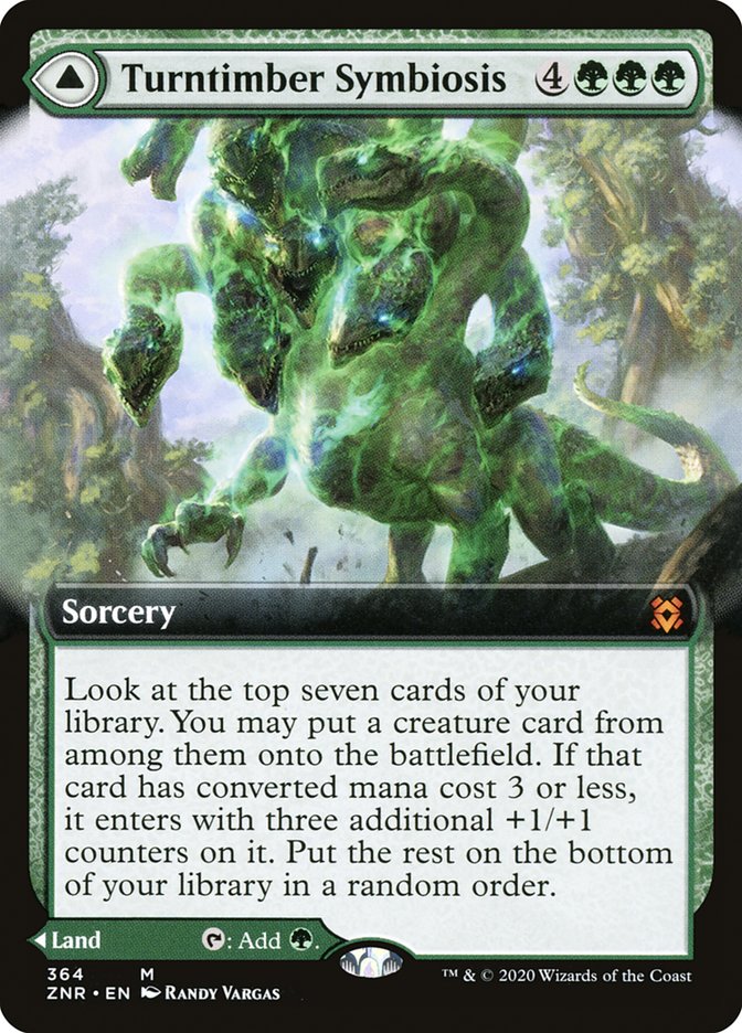 Turntimber Symbiosis // Turntimber, Serpentine Wood - [Foil, Extended Art] Zendikar Rising (ZNR)