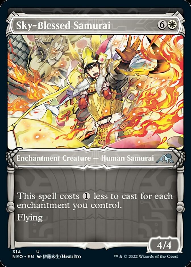 Sky-Blessed Samurai - [Foil, Showcase] Kamigawa: Neon Dynasty (NEO)