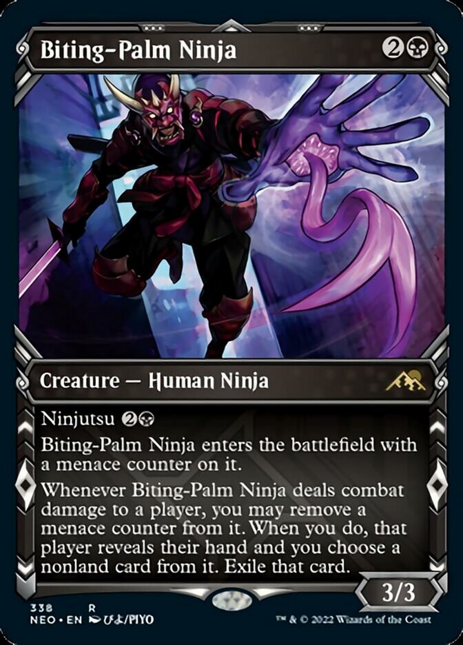 Biting-Palm Ninja - [Foil, Showcase] Kamigawa: Neon Dynasty (NEO)